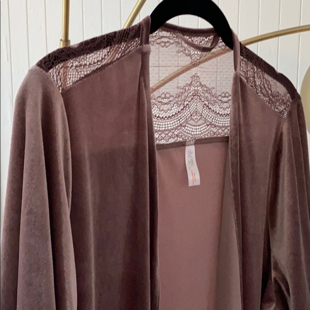Brand new Suede and Lace Robe